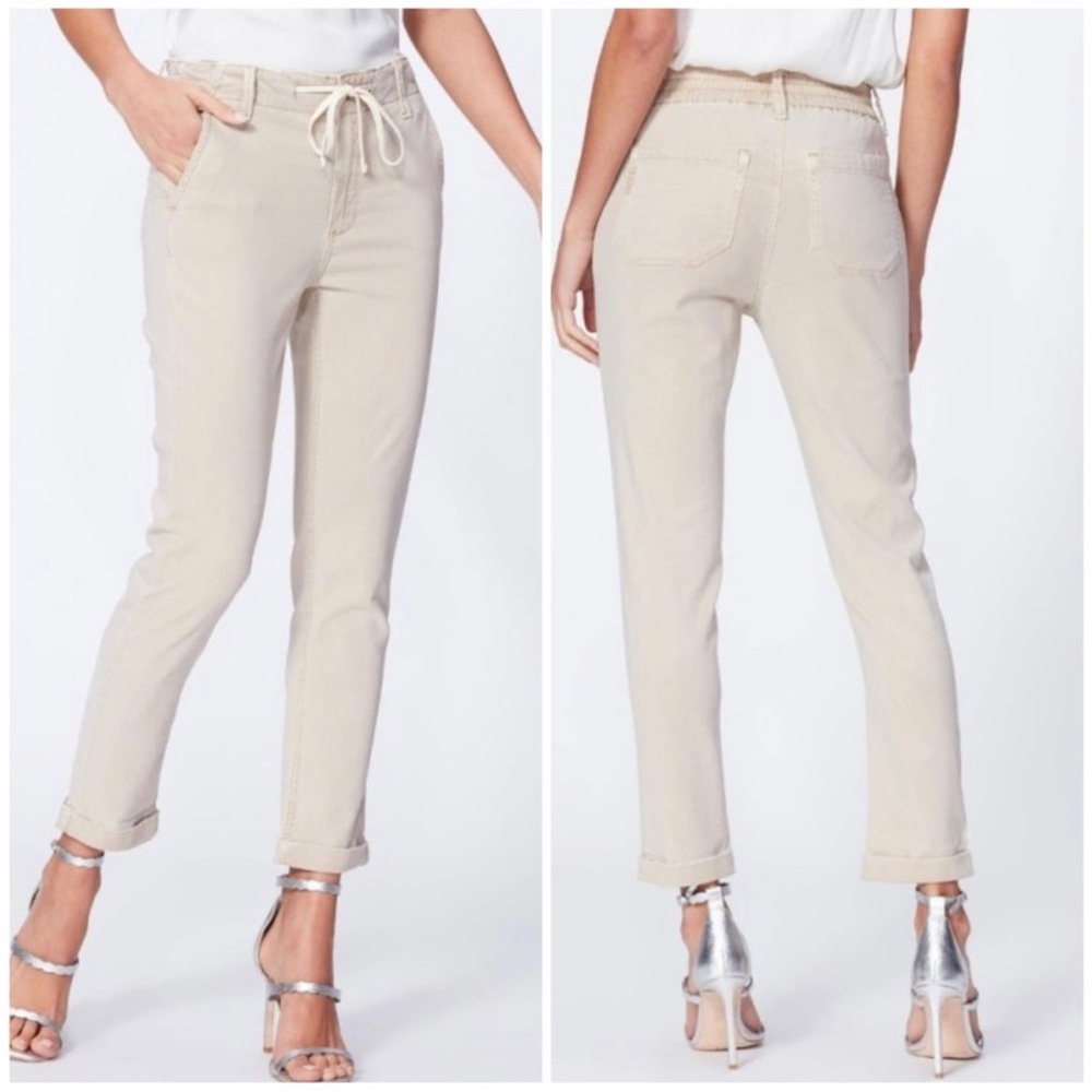 Paige Christy Vintage Warm Sand Cuff Drawstring Chino Pants Size 28